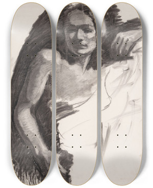 Triptych art skateboard deck of Oluf Hartmann Kvindelig Model by Oluf Hartmann (1879-1910) Triptych art skateboard deck of Oluf Hartmann Kvindelig Model by Oluf Hartmann (1879-1910)