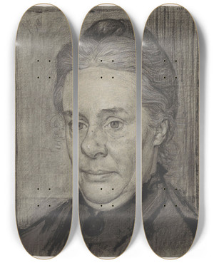Triptych art skateboard deck of Richard Nicolas Roland Holst Portret Van Mevrouw Anna Ida Van Der Schalkvan Der Hoeven by Richard Nicolaus Roland Holst (1868-1938)