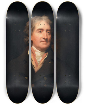 Triptych art skateboard deck of Sir Henry Raeburn Portrait Of David Steuart Erskine 11Th Earl Of Buchan 17421829 Antiquary by Sir Henry Raeburn (1756-1823)