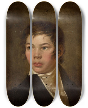 Triptych art skateboard deck of Jan Rustem Portrait Of Edward Jan Rmer 18061878 by Jan Rustem (1762-1835)