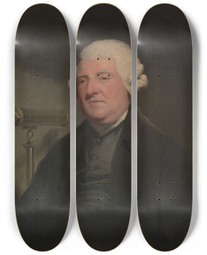 Triptych art skateboard deck of John Hoppner Peter Dolland by John Hoppner (1758-1810)