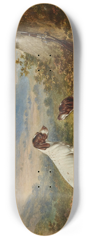 English School - Pointers in an extensive landscape 8.25 inch art skate deck