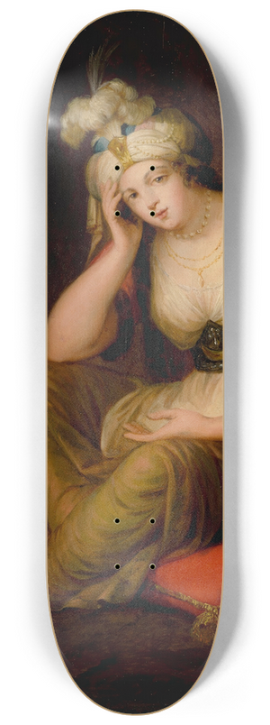 English School - Portrait of a Lady In Oriental Costume 8.25 inch art skate deck
