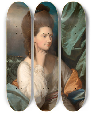 Triptych art skateboard deck of Benjamin West Mrs William Abercromby by Benjamin West (1738-1820)