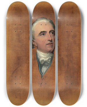 Triptych art skateboard deck of Sir Thomas Lawrence Portrait Of Charles Binny 17471822 by Sir Thomas Lawrence (1769-1830)
