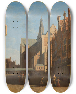 Triptych art skateboard deck of Gerrit Adriaensz Berckheyde View Of The Grote Kerk In Haarlem by Gerrit Adriaensz Berckheyde (1638-1698) Triptych art skateboard deck of Gerrit Adriaensz Berckheyde View Of The Grote Kerk In Haarlem by Gerrit Adriaensz Berckheyde (1638-1698)