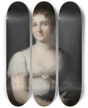 Triptych art skateboard deck of Johann Heinrich Schrder Fredrika Dorotea Vilhelmina 17811826 by Johann Heinrich Schroder
