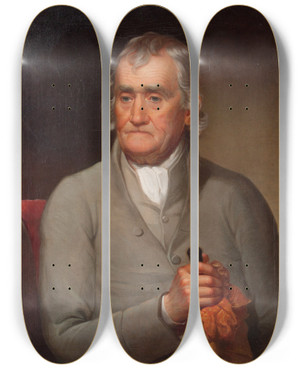 Triptych art skateboard deck of Jacob Eichholtz Abraham Freeman by Jacob Eichholtz (1776-1842)