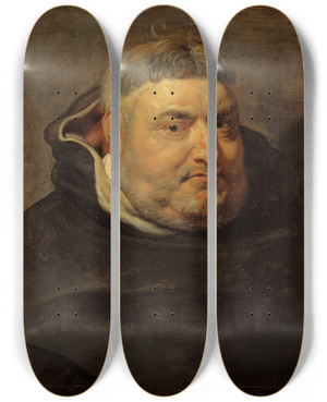 Triptych art skateboard deck of Peter Paul Rubens Dominican Friar by Peter Paul Rubens (1577-1640)