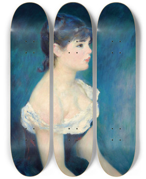 Triptych art skateboard deck of Pierreauguste Renoir Buste De Femme De Profil by Pierre-Auguste Renoir (1841-1919)