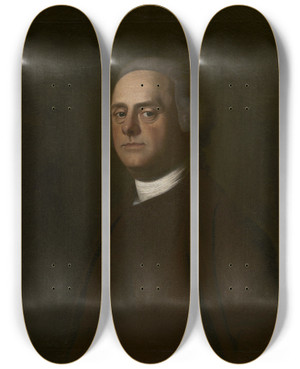 Triptych art skateboard deck of John Singleton Copley Joseph Gerrish by John Singleton Copley (1738-1815)