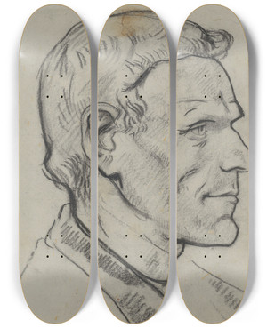 Triptych art skateboard deck of Richard Nicolas Roland Holst Kop Van Een Man Van Opzij by Richard Nicolaus Roland Holst (1868-1938) Triptych art skateboard deck of Richard Nicolas Roland Holst Kop Van Een Man Van Opzij by Richard Nicolaus Roland Holst (1868-1938)