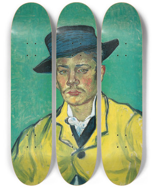 Triptych art skateboard deck of Vincent Van Gogh Portrait Of Armand Roulin_2 by Vincent van Gogh (1853-1890)