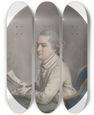 Triptych art skateboard deck of Hugh Douglas Hamilton Henry Reveley by Hugh Douglas Hamilton (1739-1808)
