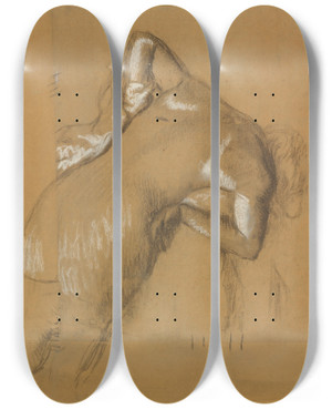 Triptych art skateboard deck of Edgar Degas Femme Nue Debout Sessuyant by Edgar Degas (1834-1917) Triptych art skateboard deck of Edgar Degas Femme Nue Debout Sessuyant by Edgar Degas (1834-1917)