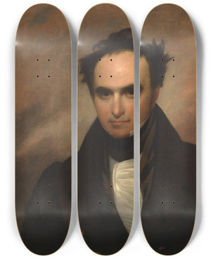 Triptych art skateboard deck of Francis Alexander Daniel Webster_2 by Francis Alexander (1800-1880)