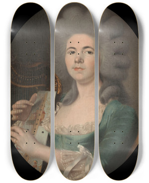 Triptych art skateboard deck of Isabelle Pinson Portrait Prsum De Rosalie Dugazon 17551821 Chanteuse by Isabelle Pinson (18-)