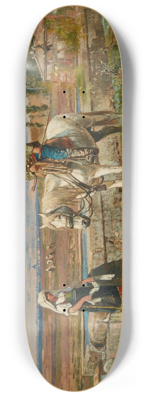 Enrico Coleman - A buttero at the fountain 8.25 inch art skate deck