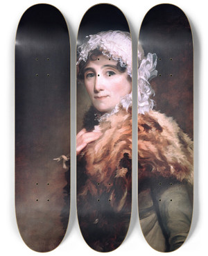 Triptych art skateboard deck of Thomas Sully Mrs Katherine Matthews by Thomas Sully (1783-1872)