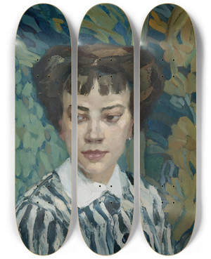 Triptych art skateboard deck of Leo Putz Tico Mewes by Leo Putz (1869-1940)