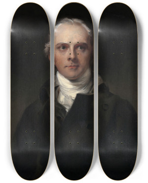 Triptych art skateboard deck of Sir Thomas Lawrence Samuel Lysons by Sir Thomas Lawrence (1769-1830)
