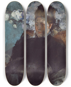 Triptych art skateboard deck of Edgar Degas Portrait Of A Woman by Edgar Degas (1834-1917) Triptych art skateboard deck of Edgar Degas Portrait Of A Woman by Edgar Degas (1834-1917)