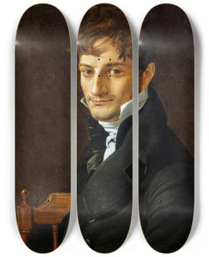 Triptych art skateboard deck of Jean Auguste Dominique Ingres Portrait De Belvzefoulon by Jean Auguste Dominique Ingres (1780-1867) Triptych art skateboard deck of Jean Auguste Dominique Ingres Portrait De Belvzefoulon by Jean Auguste Dominique Ingres (1780-1867)