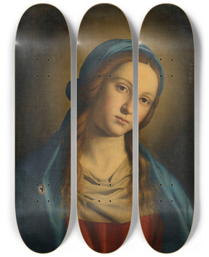 Triptych art skateboard deck of Giovanni Battista Salvi Da Sassoferrato Virgen by Giovanni Battista Salvi Da Sassoferrato (1609-1685)