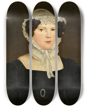 Triptych art skateboard deck of Jakob Christoph Miville Portrait Of The Artists Sisterinlaw Rosina Mivillekrug by Jakob Christoph Miville (1786-1836)