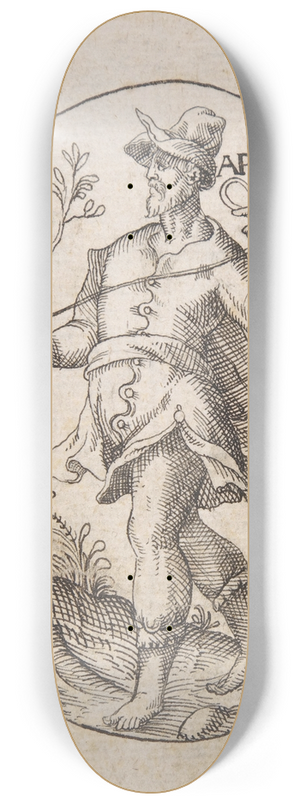 Erasmus Hornick - The Month of April; Man Grafting a Branch onto a Tree 8.25 inch art skate deck