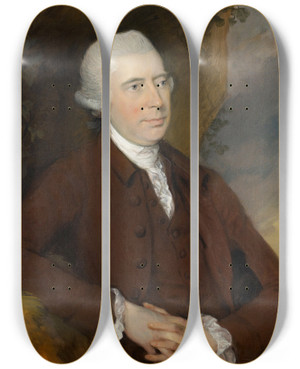 Triptych art skateboard deck of Thomas Gainsborough Sir George Scott Chad Baronet Of Thursford by Thomas Gainsborough (1727-1788)