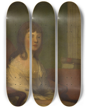 Triptych art skateboard deck of Gilbert Stuart Theodosia Burr Alston by Gilbert Stuart (1755-1828)