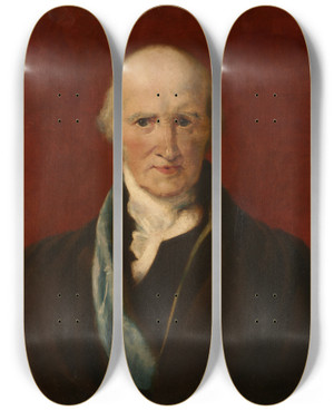 Triptych art skateboard deck of Sir Thomas Lawrence Portrait Of Benjamin West by Sir Thomas Lawrence (1769-1830)