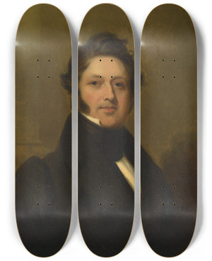 Triptych art skateboard deck of Henry Inman Daniel Embury by Henry Inman (1801-1846)