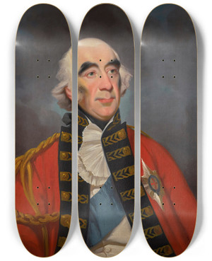 Triptych art skateboard deck of George Chinnery Portrait Of Francis Rawdonhastings Second Earl Of Moira And First Marquess Of Hastings by George Chinnery (1774-1852)