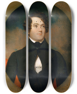 Triptych art skateboard deck of Henry Inman Henry G Stebbins by Henry Inman (1801-1846)