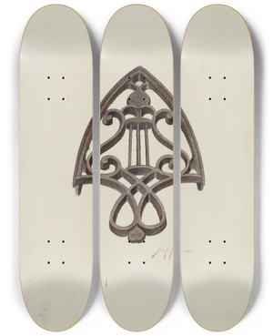 Triptych art skateboard deck of Sydney Roberts Trivet_2 by Sydney Roberts