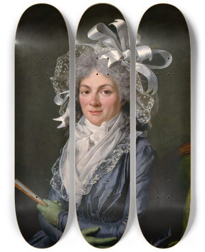 Triptych art skateboard deck of Adlade Labilleguiard Portrait Of Madame De Genlis by Adlade Labille-Guiard (1749-1803)