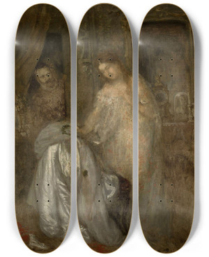 Triptych art skateboard deck of Aleksander Kotsis Wedding Dress by Aleksander Kotsis (1836-1877)