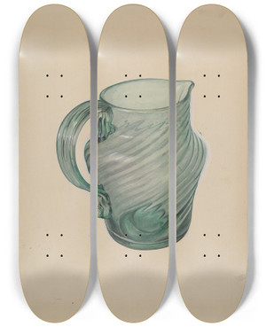 Triptych art skateboard deck of Beverly Chichester Glass Pitcher by Beverly Chichester (20-)