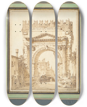 Triptych art skateboard deck of Louisfranois Cassas Arch Of Augustusrimini by Louis-Franois Cassas (1756-1827) Triptych art skateboard deck of Louisfranois Cassas Arch Of Augustusrimini by Louis-Franois Cassas (1756-1827)