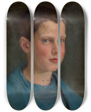 Triptych art skateboard deck of Albert Edelfelt Erik Edelfelt Lapsena by Albert Edelfelt (1854-1905)