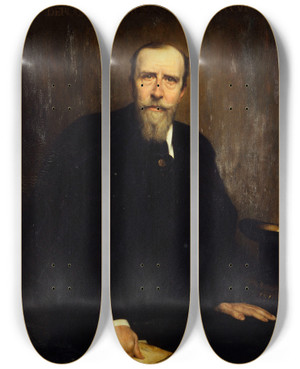 Triptych art skateboard deck of Gabriel Ferrier Portrait De Paul Droulde 18461914 Homme Politique Et Crivain by Gabriel Ferrier (1847-1914)