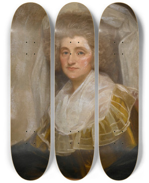 Triptych art skateboard deck of George Romney Portrait Of Mrs Francis Ingram by George Romney (1734-1802) Triptych art skateboard deck of George Romney Portrait Of Mrs Francis Ingram by George Romney (1734-1802)