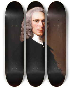 Triptych art skateboard deck of Allan Ramsay Portrait Of John Reid by Allan Ramsay (1713-1784) Triptych art skateboard deck of Allan Ramsay Portrait Of John Reid by Allan Ramsay (1713-1784)