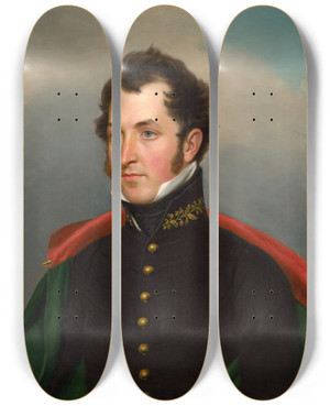 Triptych art skateboard deck of John Vanderlyn Samuel Ringgold by John Vanderlyn (1775-1852)