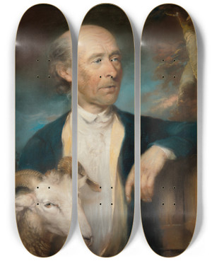 Triptych art skateboard deck of John Russell John Collins Of Devizes by John Russell (1745-1806)