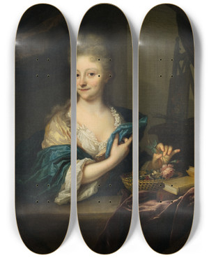 Triptych art skateboard deck of Arnold Boonen Catharina Backer 16891766 by Arnold Boonen (1669-1729)