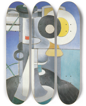 Triptych art skateboard deck of Morton Livingston Schamberg Telephone by Morton Livingston Schamberg (1881-1918) Triptych art skateboard deck of Morton Livingston Schamberg Telephone by Morton Livingston Schamberg (1881-1918)