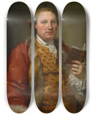Triptych art skateboard deck of Anton Von Maron Archibald Menzies by Anton Von Maron (1733-1808)